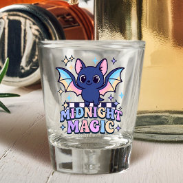 Retro Pastelcore Cute Halloween Bat & Checkerboard ショットグラス