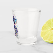 Retro Pastelcore Cute Halloween Bat & Checkerboard ショットグラス (右)