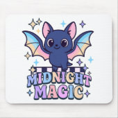Retro Pastelcore Cute Halloween Bat & Checkerboard マウスパッド (正面)