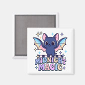 Retro Pastelcore Cute Halloween Bat & Checkerboard マグネット (正面/裏面)