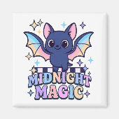 Retro Pastelcore Cute Halloween Bat & Checkerboard マグネット (正面)