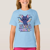 Retro Pastelcore Cute Halloween Bat & Checkerboard Tシャツ (正面)