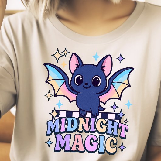 Retro Pastelcore Cute Halloween Bat & Checkerboard Tシャツ