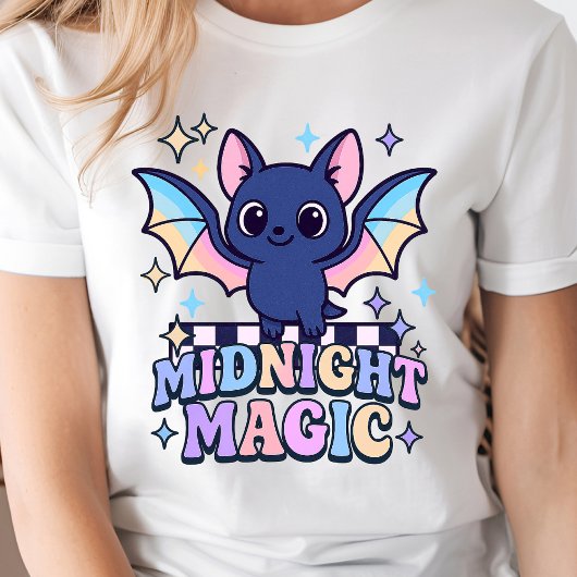 Retro Pastelcore Cute Halloween Bat & Checkerboard Tシャツ