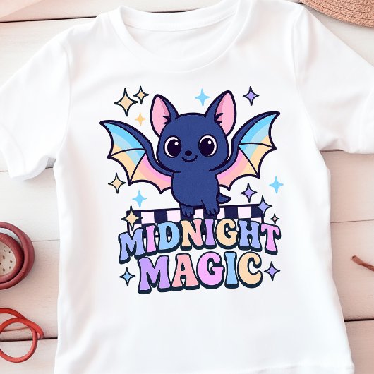 Retro Pastelcore Cute Halloween Bat & Checkerboard Tシャツ