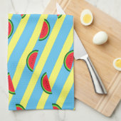Rétro Pastèques fond bleu キッチンタオル (四つ折り)