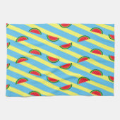 Rétro Pastèques fond bleu キッチンタオル (横)