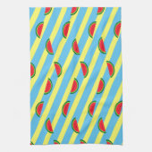 Rétro Pastèques fond bleu キッチンタオル (縦)