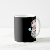 Retro Patchwork Santa Claus Christmas Preppy Xmas コーヒーマグカップ (正面右)