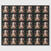 Retro Patchwork Snowman Merry Christmas Coquette  ラッピングペーパー (フラット)