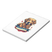 Retro Patriotic Golden Retriever Engraving Tee 4 ノートパッド (回転)