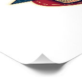 Retro Patriotic Golden Retriever Engraving Tee 4 ポスター (コーナー)