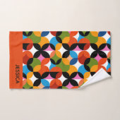 RETRO Pattern Colorful Mid Century Modern Name バスタオルセット (ハンドタオル)