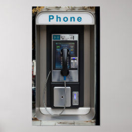 Retro Payphone Design, Vintage Telephone Booth Art ポスター