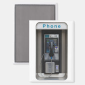Retro Payphone Design, Vintage Telephone Booth Art マグネット (正面/裏面)