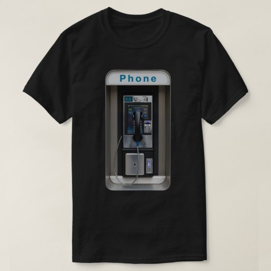 Retro Payphone Design, Vintage Telephone Booth Art Tシャツ (デザイン正面)