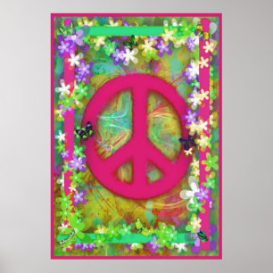 Retro Peace Poster ポスター