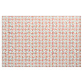 Retro Peach Floral Tile - Combed Cotton Fabric ファブリック (ヤード)