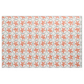 Retro Peach Floral Tile - Combed Cotton Fabric ファブリック (ファットクウォーター)