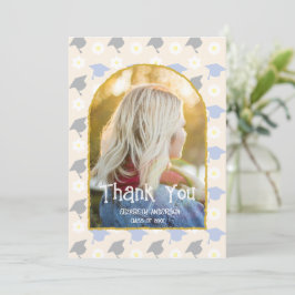 Retro Peach Graduation サンキューカード