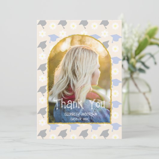 Retro Peach Graduation サンキューカード (スタンド正面)