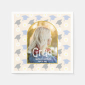 Retro Peach Graduation スタンダードカクテルナプキン (正面)