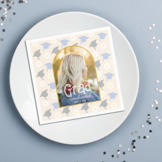 Retro Peach Graduation スタンダードカクテルナプキン