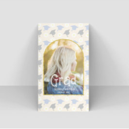 Retro Peach Graduation Name Card 名刺