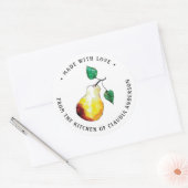 Retro Pear Packaging Hand-Illustrated Kitchen Gift ラウンドシール (封筒)