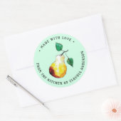 Retro Pear Packaging Mint Green Kitchen Gift ラウンドシール (封筒)