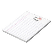 Retro Pencil Bow Custom Teacher Appreciation  ノートパッド (回転)