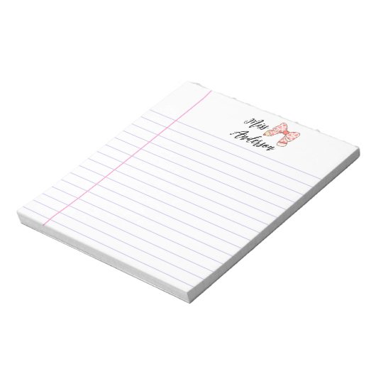 Retro Pencil Bow Custom Teacher Appreciation  ノートパッド (回転)