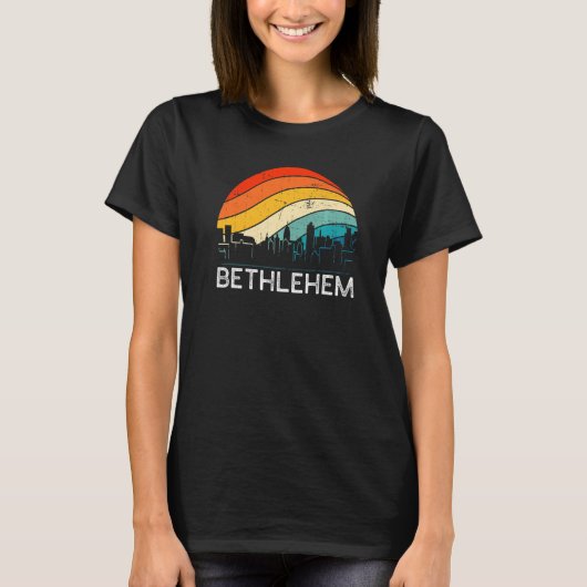 Retro Pennsylvania Bethlehem Skyline Vintage Urban Tシャツ (正面)