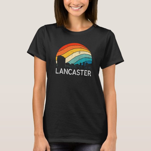 Retro Pennsylvania Lancaster Skyline Vintage Urban Tシャツ (正面)