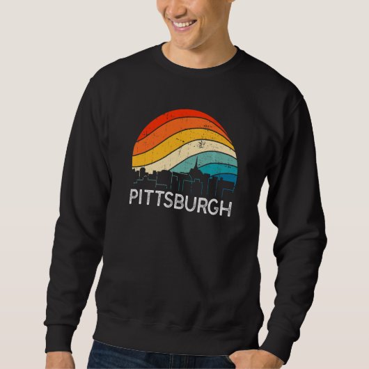 Retro Pennsylvania Pittsburgh Skyline Vintage Urba スウェットシャツ (正面)