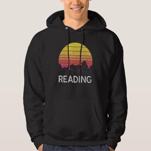 Retro Pennsylvania Reading Skyline Vintage Urban B パーカ (正面)