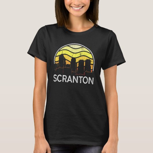 Retro Pennsylvania Scranton Visitors Skyline Vinta Tシャツ (正面)