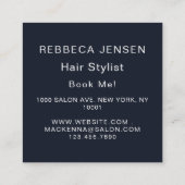Retro Personalize Photo Hairdresser スクエア名刺 (裏面)