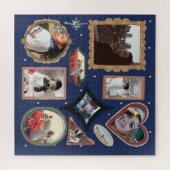 Retro Personalized 11 Photo Collage Template DIY ジグソーパズル (横)