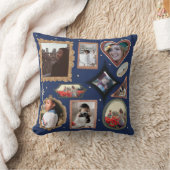 Retro Personalized 12 Photo Collage Template DIY クッション (ブランケット)