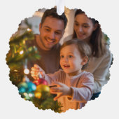 Retro Personalized Christmas Keepsake Photo オーナメントカード (裏面)