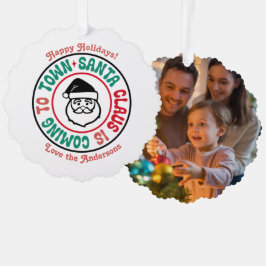 Retro Personalized Christmas Keepsake Photo オーナメントカード