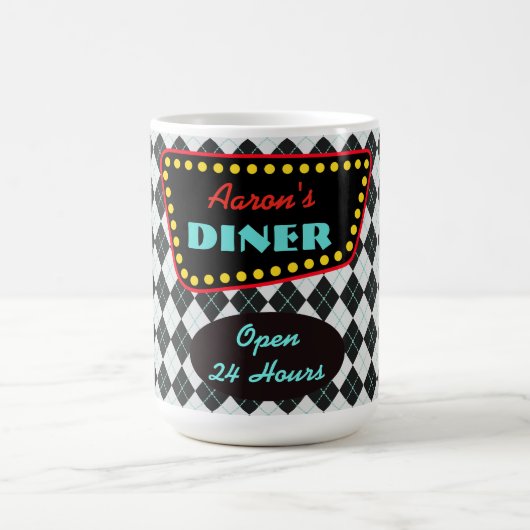 Retro Personalized Diner Mug コーヒーマグカップ (中央)