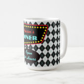 Retro Personalized Diner Mug コーヒーマグカップ (正面右)