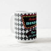 Retro Personalized Diner Mug コーヒーマグカップ (正面左)