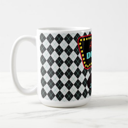 Retro Personalized Diner Mug コーヒーマグカップ (左)