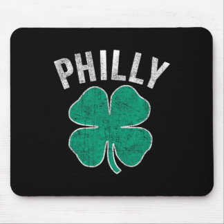 Retro Philly Philadelphia St Patricks Day Clover B マウスパッド