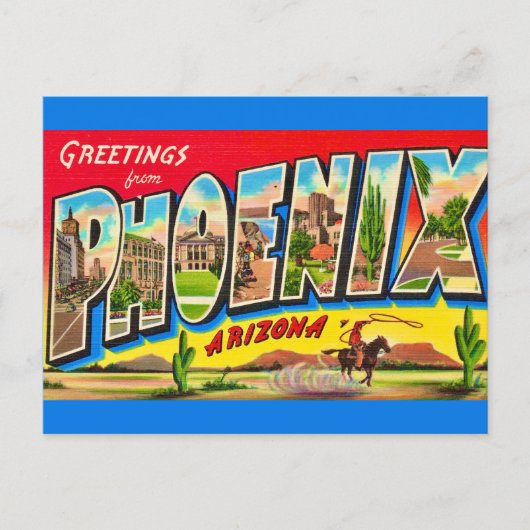 Retro Phoenix Arizona Postcard ポストカード (正面)