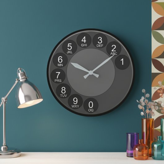 Retro Phone Dial Wall Clock ラージ壁時計