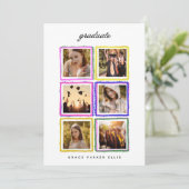 Retro Photo Collage Frames Graduation High School 案内状 (スタンド正面)